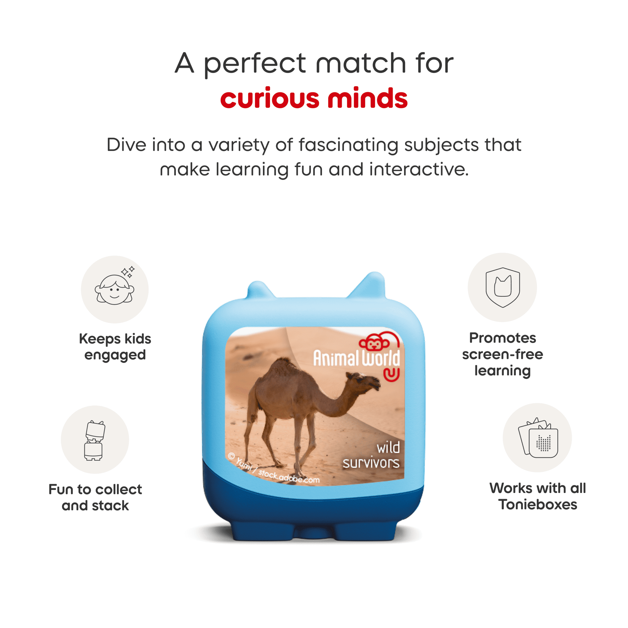 tonies Animal World - Wild Survivors Clever Set, 4 Pack, Age Group 5+