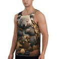 thumbnail image 2 of KLL Cute Fallen Leaf Koala Print Men's Muscle Gym Workout Stringer Tank Tops Bodybuilding Fitness T-Shirts Tank Tops Men-XX-Large, 2 of 7