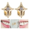 thumbnail image 1 of SHOWERORO 2pcs Star Design Teeth Decor in Copper for Fashion Accessory in Parties and Performances, 1 of 7