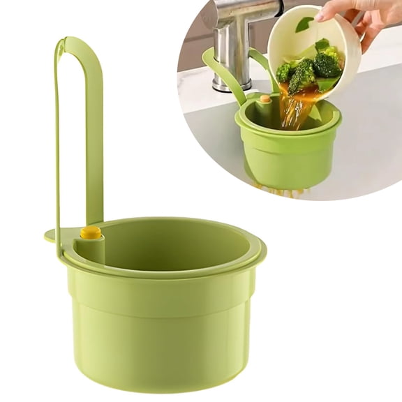 Kitchen Sink Strainer Basket, General-purpose Self-Cleaning Sink Strainer Basket - Hands-Free Press to Empty, Prevents Clogs & Messy Scraping (Green)
