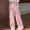 Pink, variant on Hvot&aat Women's Striped Wide Leg Long Pants Elastic High Waisted Drawstring Trousers Casual Hanging Pants