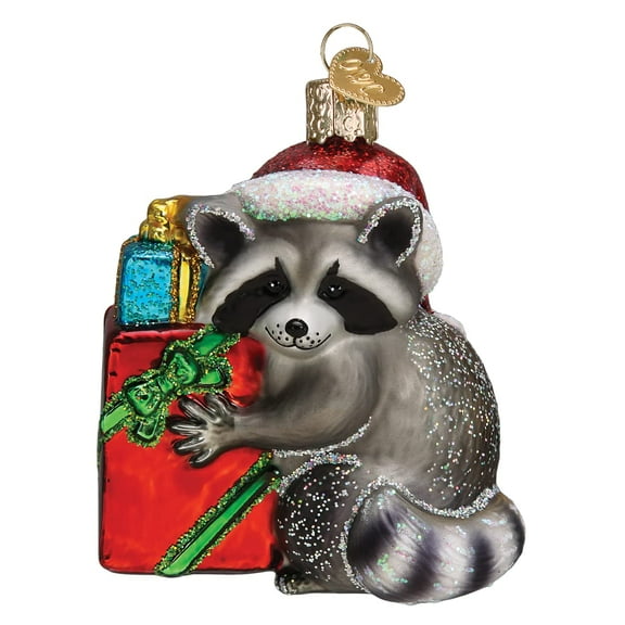 Old World Christmas Christmas Bandit Raccoon Glass Blown Ornament for Christmas Tree