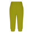 thumbnail image 4 of Stamzod Yoga Capri Pants for Women Summer Solid Color High Waisted Cropped Pants Casual Fit Stretch Plus Size Capris for Women with Pocket on Clearance Army Green XL, 4 of 6
