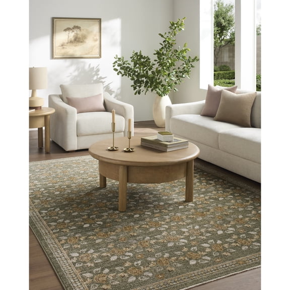 Livabliss Fifth Avenue Traditional Area Rug,5' x 7'5",Light Olive/Taupe