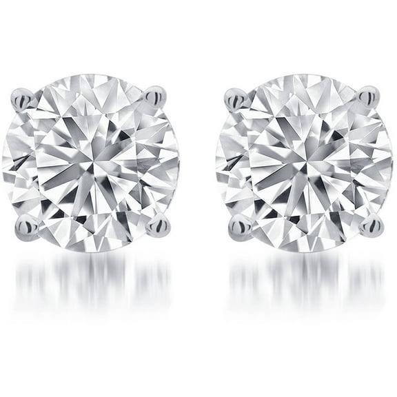 Arista 3/4 Carat T.W. Round White Diamond Women's Stud Earrings in Sterling Silver (I-J, I2-I3)