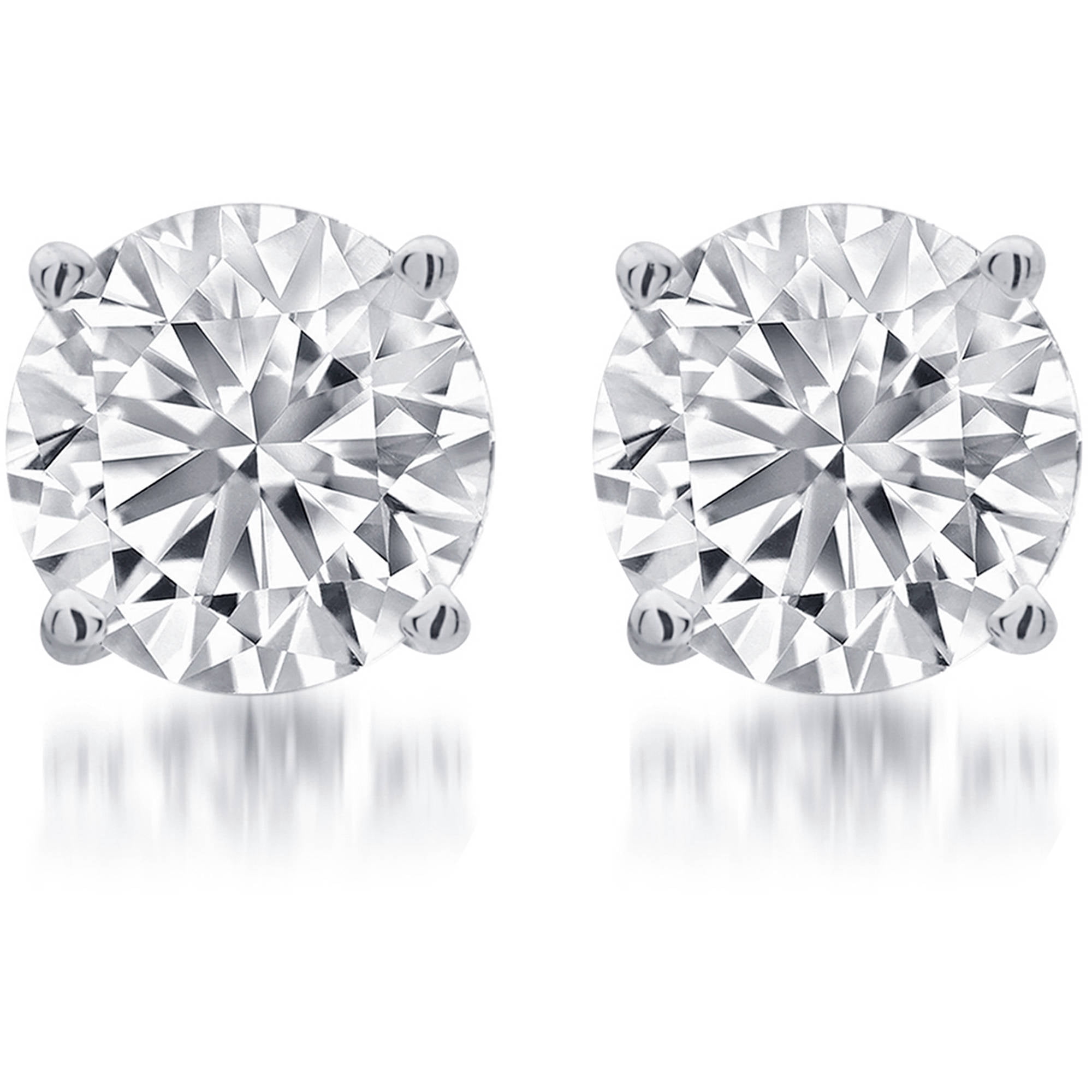 Arista 3/4 Carat T.W. Round White Diamond Women's Stud Earrings in Sterling Silver (I-J, I2-I3)