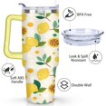 thumbnail image 3 of 40 oz Tumbler Lemon with Handle Stainless Steel Water Bottle Leak Resistant Cup Car Cup Holder Friendly for Gym Travel Office, 3 of 7