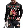 thumbnail image 2 of 2023 Automne Nouveaux Chandails à Manches Longues pour Hommes Imprimés Numériques Impression de Noël Coupe Ample Col Rond Chandail 3d Manches Longues, 2 of 5
