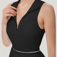 thumbnail image 3 of Women's Sleeveless Zip Front High Neck Tennis Dress with Pleated Skirt and Contrast Waist Trim - X Large, Black, 3 of 4