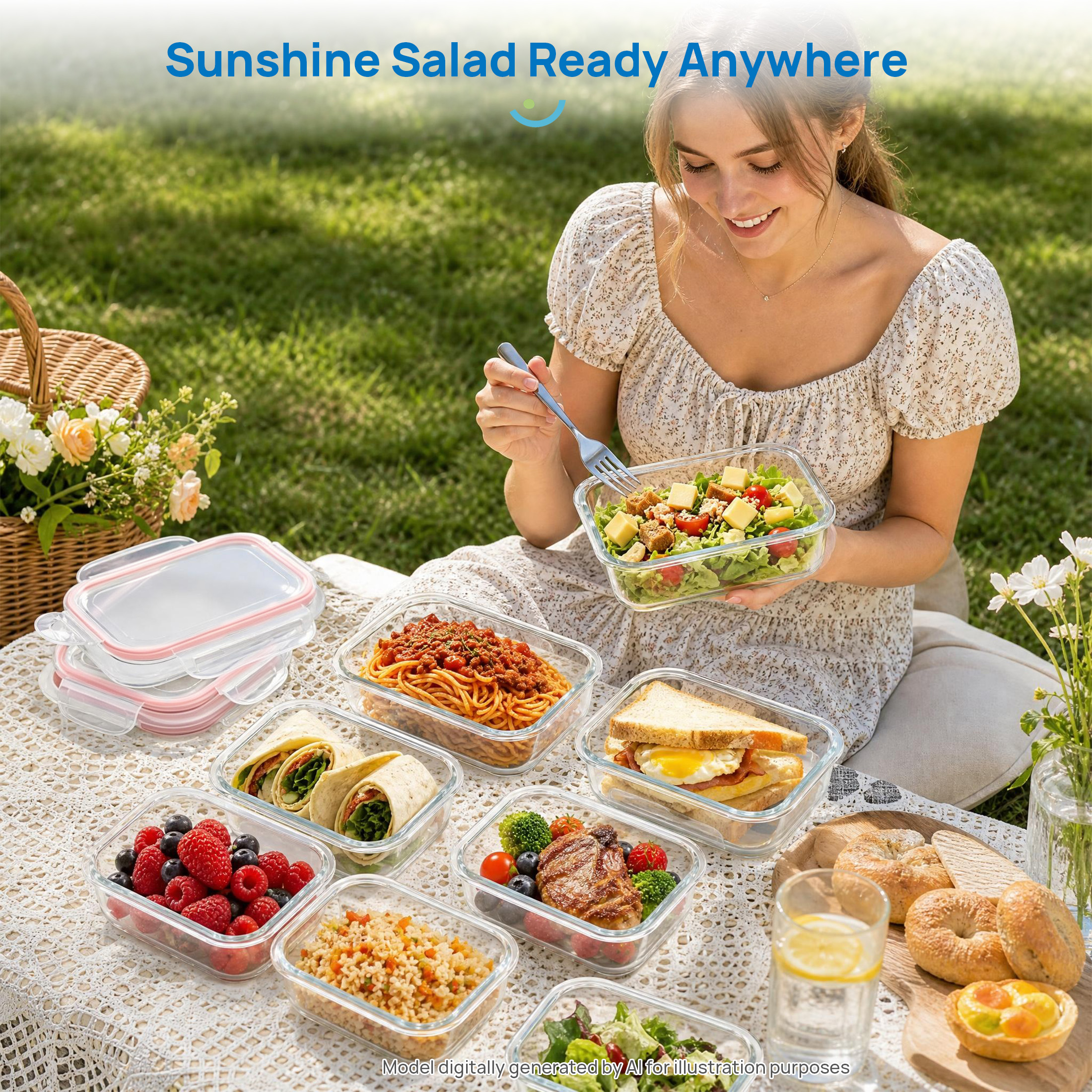 Sindcom Glass Food Storage Containers, 22oz, 10 Pack photo 4