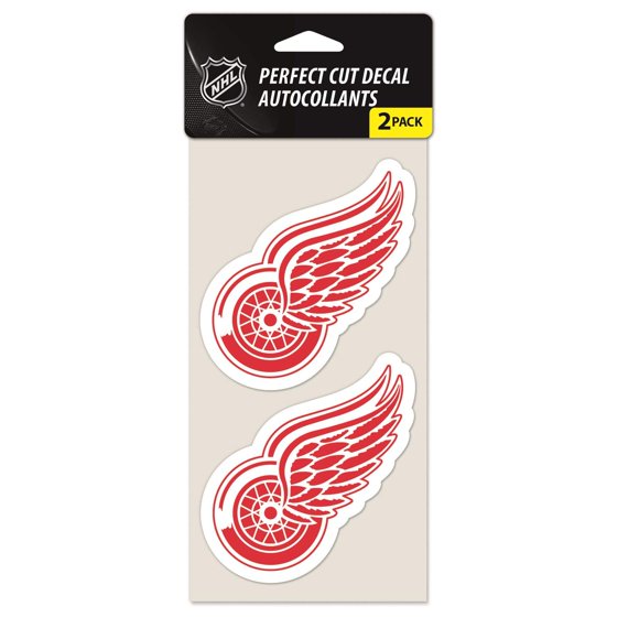 Nhl Detroit Red Wings Calcomanía De Corte Perfecto (Juego De 2) 4"" X 4""
