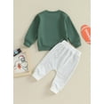 thumbnail image 4 of xiaxaixu Bambin Garçons 2PCS Pantalon Ensembles Manches Longues Lettre Rugby Print Tops et Ensembles de Pantalons Cordon, 4 of 9