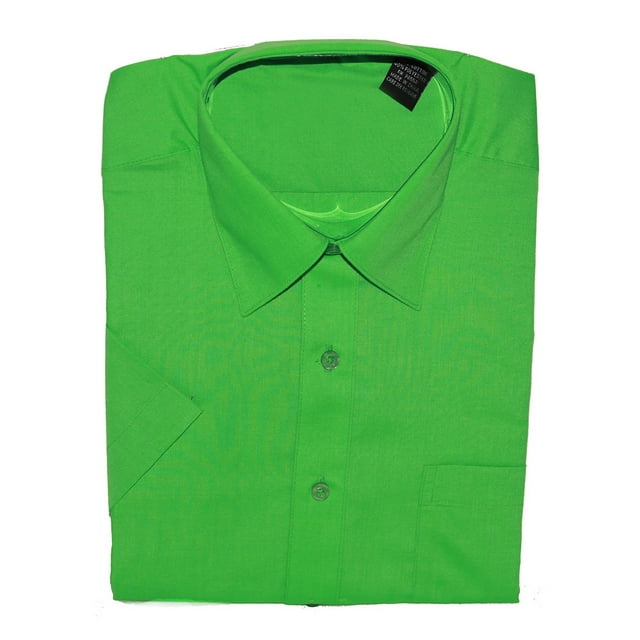 Gravity Threads Mens Dress Shirt Short Sleeve , L Green