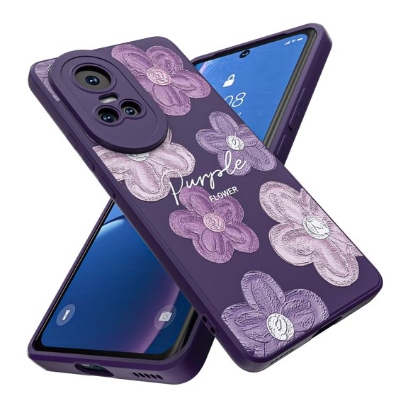Threehao Funda para OPPO Reno 10 Case Uso Rudo, Ultra Delgado Flexible Púrpura Suave TPU Silicona Ca