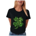 thumbnail image 5 of COMVALUE Funny Cute Shamrock Irish Graphic Tee Top for Women St Patricks Day Shirt (Black, S), 5 of 8