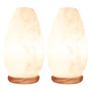 WBM White Salt Lamp with Electric Cord, 5–7 lb Table Night Light for Room Décor, Pack of 2
