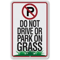 Metal Sign - No Parking Grass - Durable Metal Sign - Use Indoor/Outdoor - Makes a Great Yard or Lawn Sign and Gift Under $20 (8" x 12")