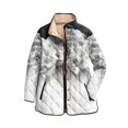 thumbnail image 2 of CharmCyan Women’s Quilted Stand Collar Jacket with Front Snap Closure Lightweight Outerwear with Geometric and Shimmer Print Design Black L, 2 of 2