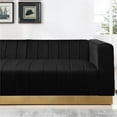 thumbnail image 5 of Better Home Products Foxy Upholstered Velvet & Steel Sofa in Black/Gold, 5 of 10