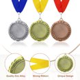 thumbnail image 3 of Uxcell Award Medals, Place Winner Medals with Yellow Neck Ribbon Prize Medal for Competitions Multicolor, 3 of 7