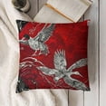 thumbnail image 3 of YINGXI  A Pair of Dancing Cranes Throw Pillow Cover Asian Animal Bird Branch Nature Plant Black Home Decor Pillowcase Cushion Cover  22x22in, 3 of 5