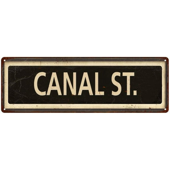 Canal St. Vintage Looking Metal Sign Home Decor 6x18 106180066008