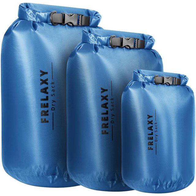 Waterproof Dry Bag 2 Pack/3 Pack, Lightweight Portable Dry Bags, 5L & 15L & 25L Durable Dry Sack Set Keep Gear Dry for Hiking, Camping, Boating, Backpacking, Kayaking (2 Pack - Gray)