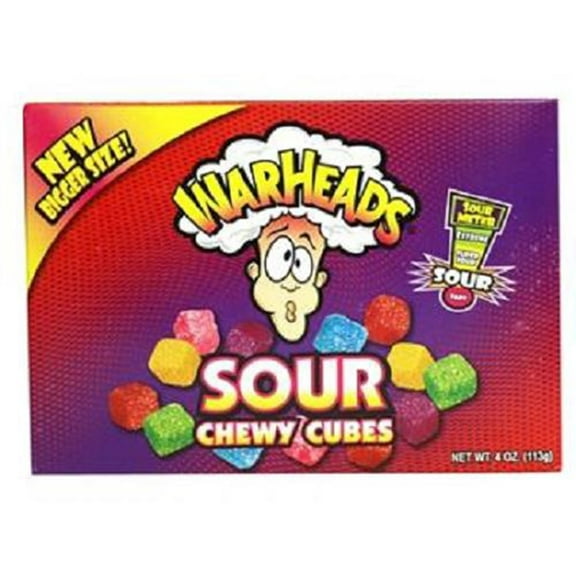 Warheads Thtr Sour Chewy Cubes 4 Oz - 1 count only
