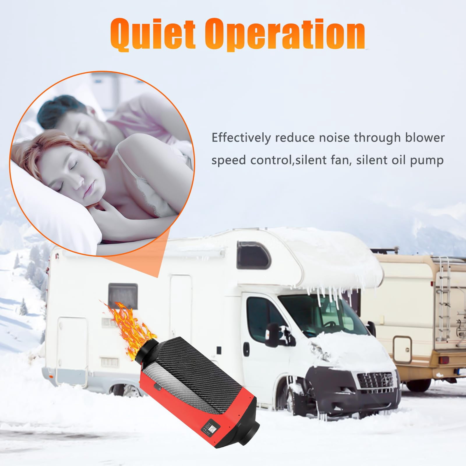 Jacgood 12V Diesel Air Heater,Digital Display 5KW for Car Trucks Motor-home Boat Bus Can(with LCD Monitor, Tank),Red