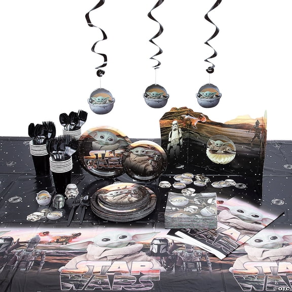 179 Pieces Star Wars The Mandalorian Party Tableware Kit for 24 Guests