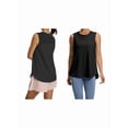 thumbnail image 3 of Womens Workout Tank Tops Back Pleat Loose Fit Sleeveless Yoga Athletic Shirt Soft Cooling Gym Tops Black XXL, 3 of 6