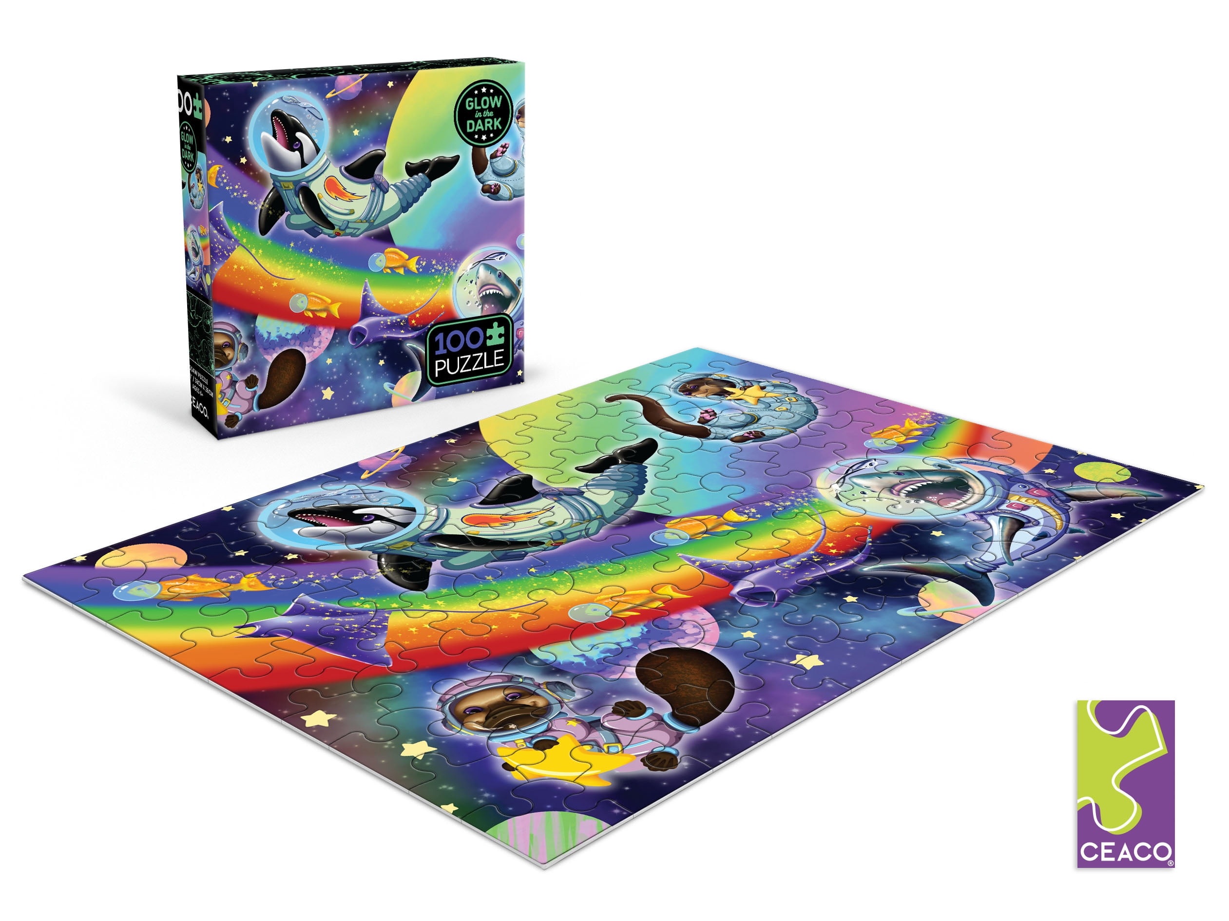 Ceaco Starry Safari Glow (Carla Morrow) 100 Piece Interlocking Jigsaw Puzzle