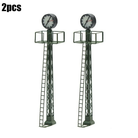 

Mosiee 2 Pcs Model Railroad Lights Lattice Mast Light Track N Light Layout