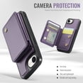 thumbnail image 4 of Allytechgroup 2 In 1 Wallet Case for iPhone 16e, Detachable Magnetic Back Cover Cards Holder Premium PU Leather Stand RFID Blocking Bumper Shockproof Case Cover for iPhone 16e, Purple, 4 of 11
