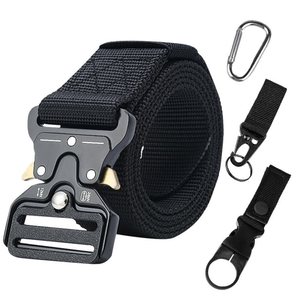 Cinturón táctico de aleación de zinc con hebilla de cobra, cinturón de nailon, cinturón de lona de moda para hombres