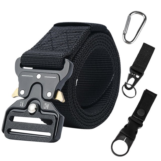 Cinturón táctico de aleación de zinc con hebilla de cobra, cinturón de nailon, cinturón de lona de moda para hombres
