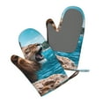 thumbnail image 5 of Cauagu Ice Blue Coastal Lion Print Oven Mitts 2 Piece Set,BBQ Gloves Grilling Gloves Kitchen Silicone Oven Gloves Heat Resistant Oven Mitts for Barbecue Cooking & Baking, 5 of 6