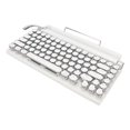 thumbnail image 2 of Clavier Mécanique Machine à Écrire, Clavier Mécanique Rétro Touches Rondes Support 3 Appareils FN Master 83 Touches pour Tablette Blanc, 2 of 8