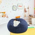 thumbnail image 4 of FYHALE 5 Ft Bean Bag Chair, BeanBag Chairs for Teens and Adults, Living Room Furniture Couch Soft Velvet Sofa Cover, Large Round Lazy Sofa, Navy, 4 of 6
