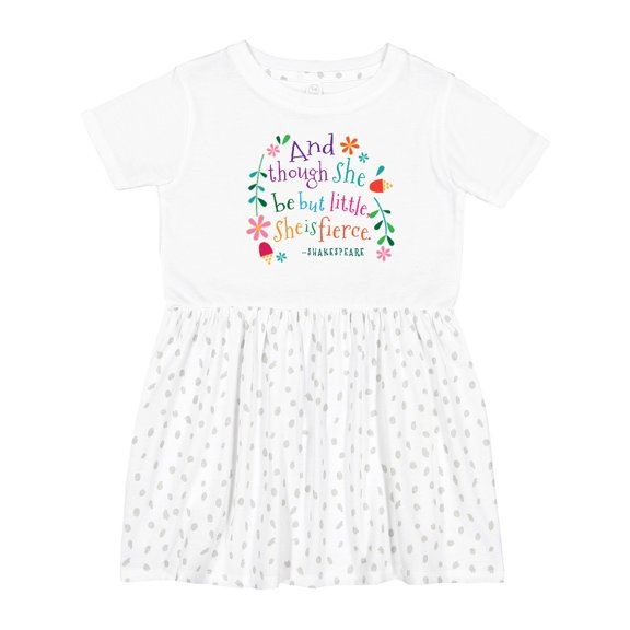 Inktastic She is Fierce Funny Shakespeare Quote Girls Toddler Dress
