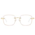 thumbnail image 2 of 2 Pairs of Square Rimless Reading Glasses +4.0, Womens Blue Light Blocking Metal Gold Oversized Readers 4.00, Fashion Presbyopia Eyeglasses, 2 of 5
