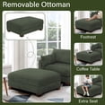 thumbnail image 3 of DREAMSIDEA Oversized Chaise Lounge with Ottoman for Living Room, Right Arm Corduroy Chaise Lounge Indoor Furniture,Green, 3 of 7
