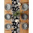 thumbnail image 6 of Summer Marine Life Table Runner, Graffiti Corals Shell Conch Sea Starfish Black Cotton Linen Kitchen Table Decoration Washable Dining Tabletop Runners for Home Party Decor 14x72 Inches, 6 of 9
