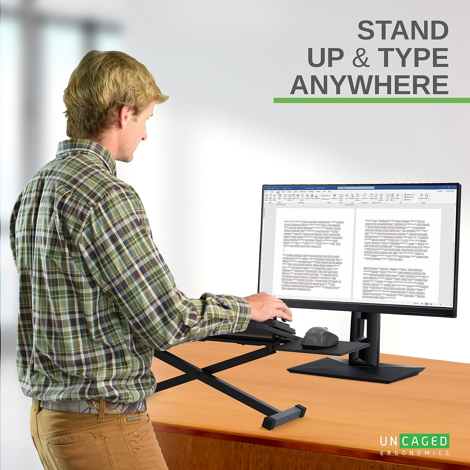 Adjustable Keyboard Stand for Desk – Height Adjustable Keyboard Riser with Negative Tilt for Ergonomic Typing Comfort, Wrist-Friendly Keyboard and Mouse Platform