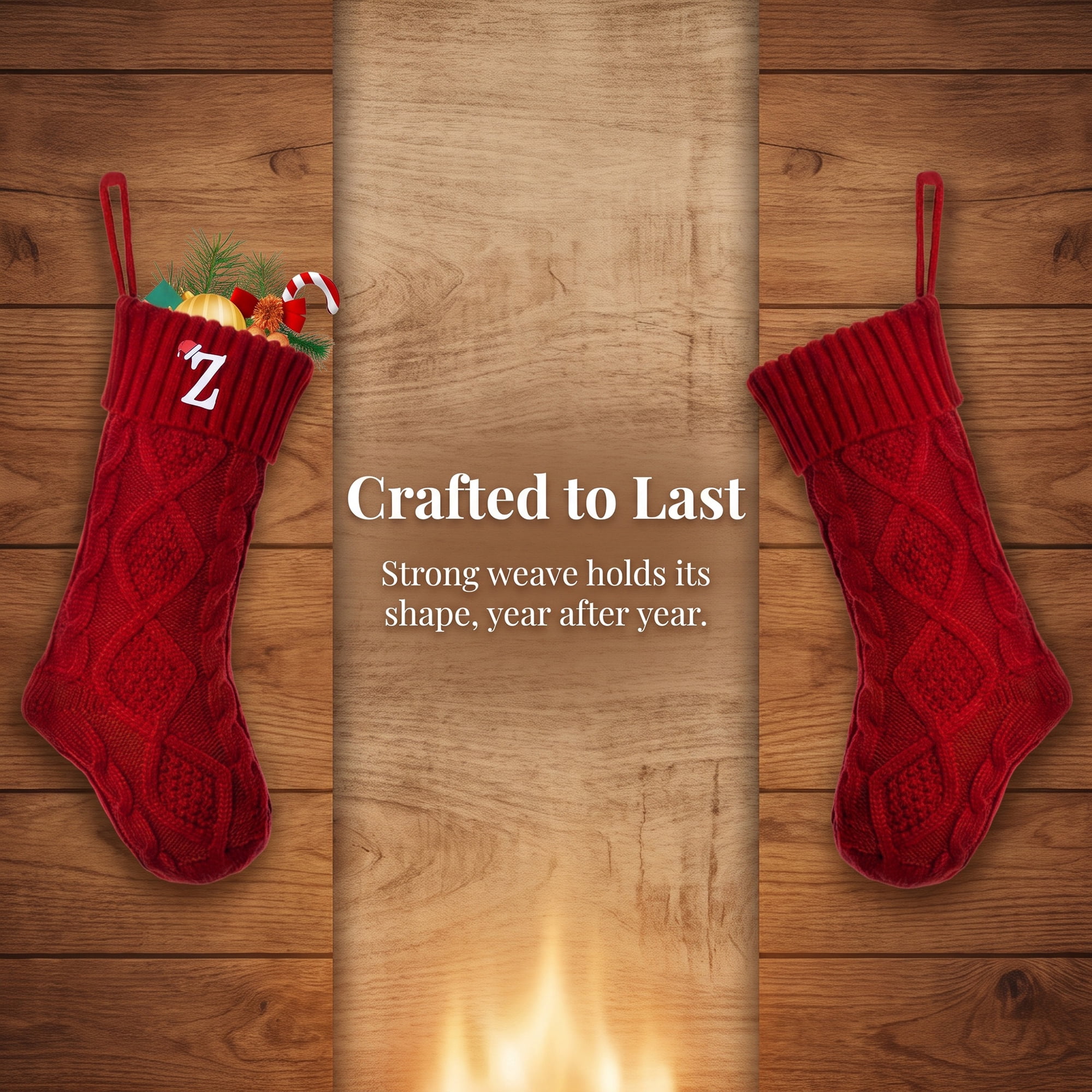 Unique Bargains Canine Bone Christmas Stocking Luxury Puppy Holiday Keepsake Sack Red Letter Z 17"