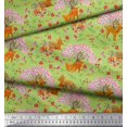 thumbnail image 2 of Soimoi Rayon Fabric Tree,Floral & Deer Animal Print Sewing Fabric Yard 42 Inch Wide, 2 of 3