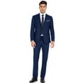 thumbnail image 4 of Wehilion by Wehilion Men's Slim Fit 3-Piece Tuxedo Suit, Single-Breasted Two-Button Blazer, Vest & Pants, Navy Blue, Polyester, 4 of 6
