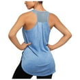 thumbnail image 3 of MRULIC tank top for women Women Workout Tops Mesh Racerback Yoga Tank Shirts Gym Running Tops Womens tank tops Blue + XL, 3 of 6