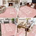 thumbnail image 5 of 8'x10' Area Rugs, Pink Hello Winter Indoor Outdoor Area Rug for Living Room Bedroom, Xmas Winter Snowflake Yellow Pink Washable Bathroom Rugs Kitchen Floor Carpet Mats Home Decor Aesthetic, 5 of 8