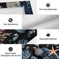 thumbnail image 5 of Black Blue Coastal Outdoor Rug 5x8 Ft, Non Slip Washable Area Rug, Summer Beach Coral Shell Starfish Seahorse Patio Rugs Carpet Runner, Large Floor Mat for Indoor/Outdoor Deck Porch Camping, 5 of 8